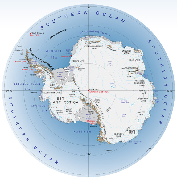 Antarctica - map